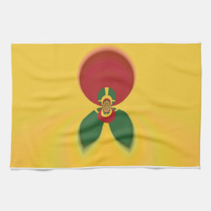 Rasta Colours Abstract Art Print Kitchen Towel