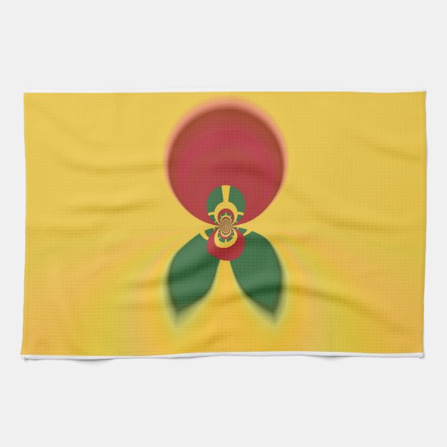 Rasta Colours Abstract Art Print Kitchen Towel (Horizontal)