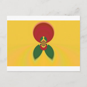 Rasta Colours Abstract Art Print Postcard