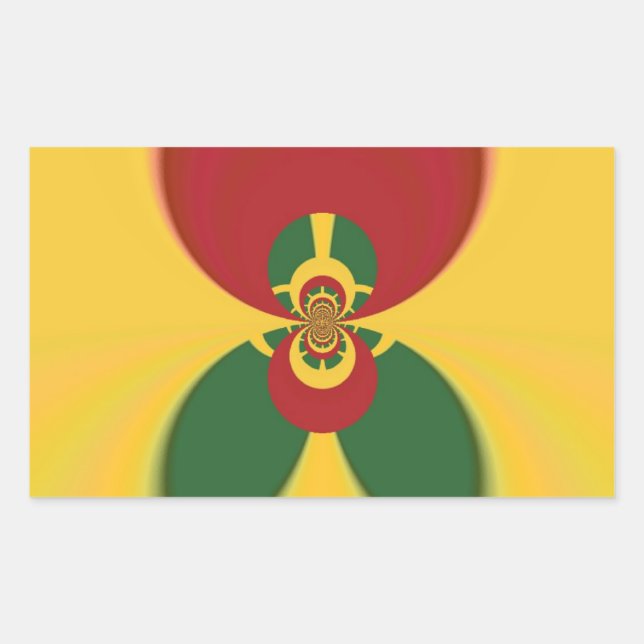 Rasta Colours Abstract Art Print Sticker (Front)