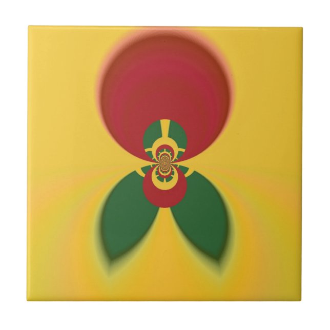 Rasta Colours Abstract Art Print Tile (Front)