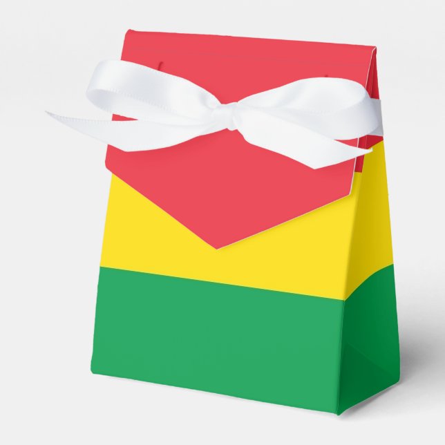 Rasta Colours Green Yellow Red Stripes Flag Patter Favor Box (Front Side)