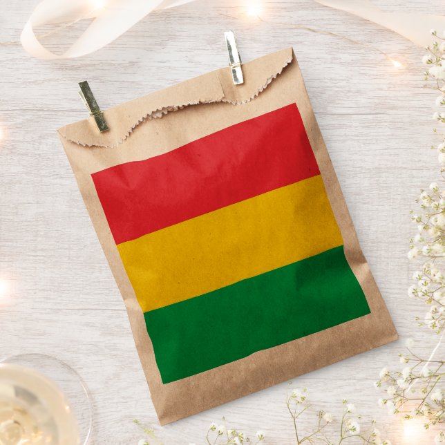Rasta Colours Green Yellow Red Stripes Flag Patter Favour Bag (Clipped)