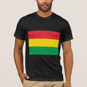 Rasta Colours Green Yellow Red Stripes Flag T-Shirt