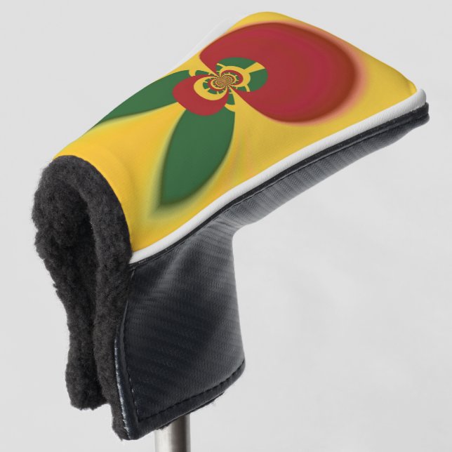Rasta Colours Red Golden Green Golf Head Cover (3/4 Front)