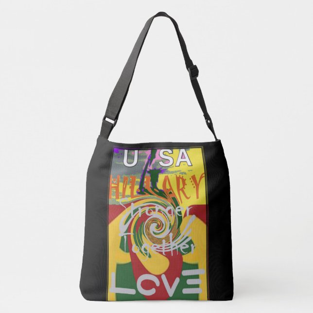 Rasta Colours Red Golden Green Hillary Art Print Crossbody Bag (Back)