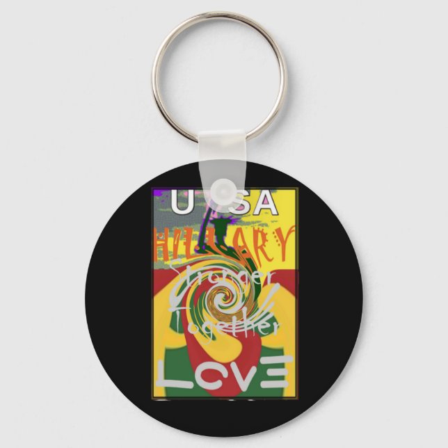 Rasta Colours Red Golden Green Hillary Art Print Keychain (Front)