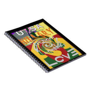 Rasta Colours Red Golden Green Hillary Art Print Notebook