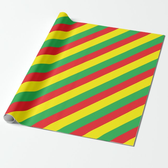Rasta colours wrapping paper (Unrolled)