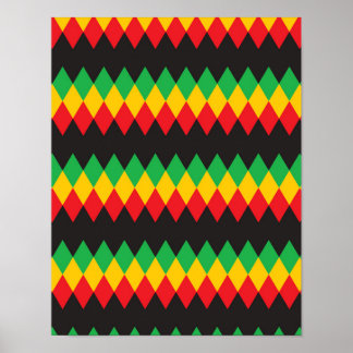 Rasta Diamond Pattern Poster