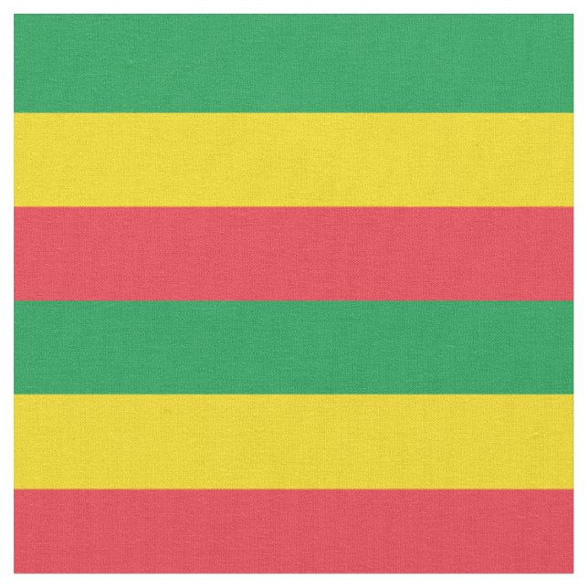 Rasta Ethiopia African Flag Colours Fabric (Close Up)
