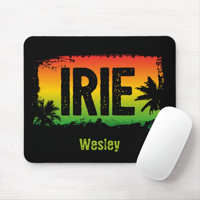 Rasta Flag Colors Jamaican IRIE Quote Mouse Pad (With Mouse)