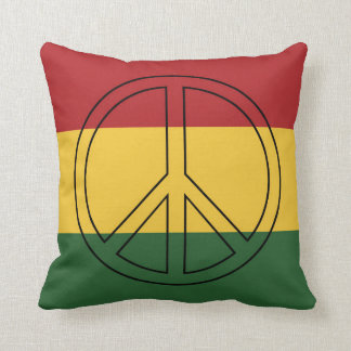 Rasta Flag Colours Throw Pillow