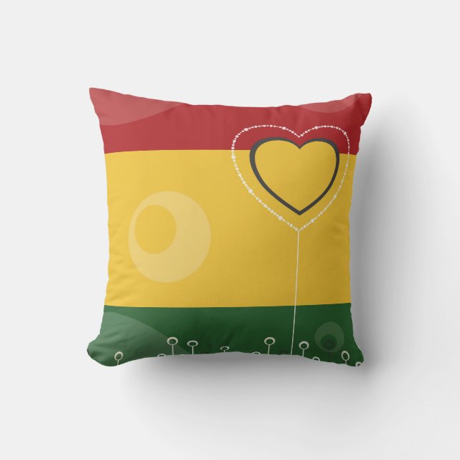 Rasta Flag Colours Throw Pillow (Front)