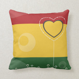 Rasta Flag Colours Throw Pillow