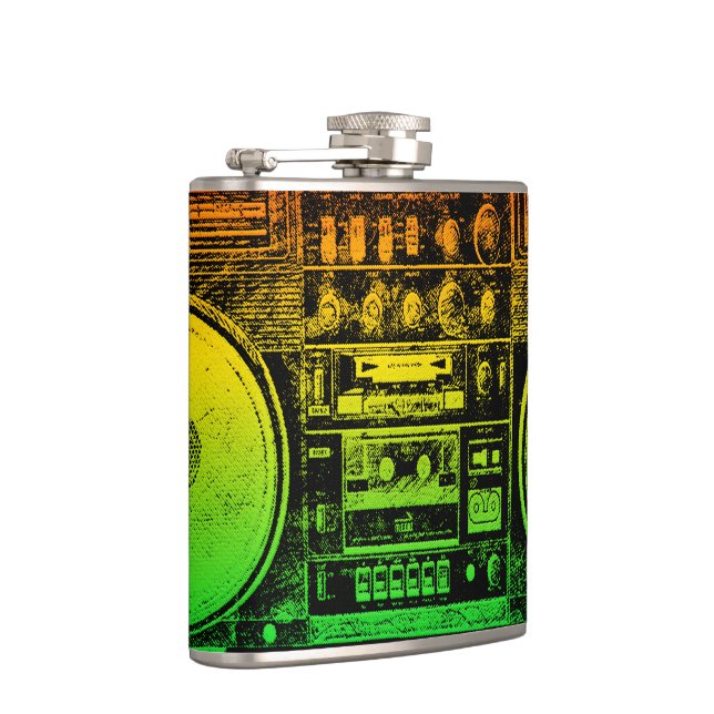 Rasta Ghetto Blaster Hip Flask (Right)