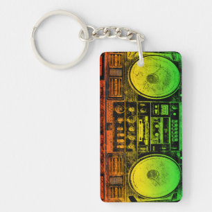 Rasta Ghetto Blaster Keychain