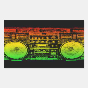 Rasta ghetto blaster sticker