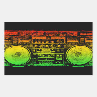 Rasta ghetto blaster sticker