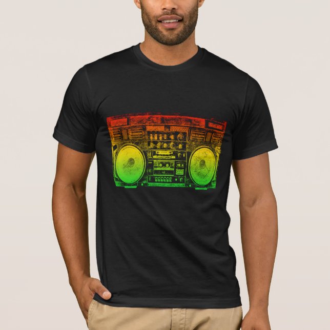 Rasta ghetto blaster T-Shirt (Front)