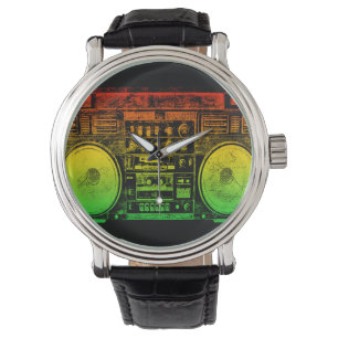 Rasta ghetto blaster watch