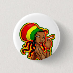 Rasta Girl plates 1 Inch Round Button
