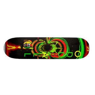 Rasta glow skateboard