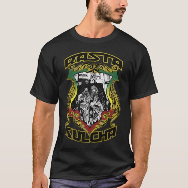 Rasta Kulcha by RastaBot "Selassie I Tee" T-Shirt (Front)