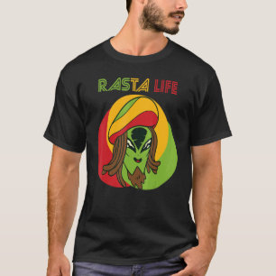 Rasta Life Alien Jamaica Souvenir Reggae Rastafari T-Shirt
