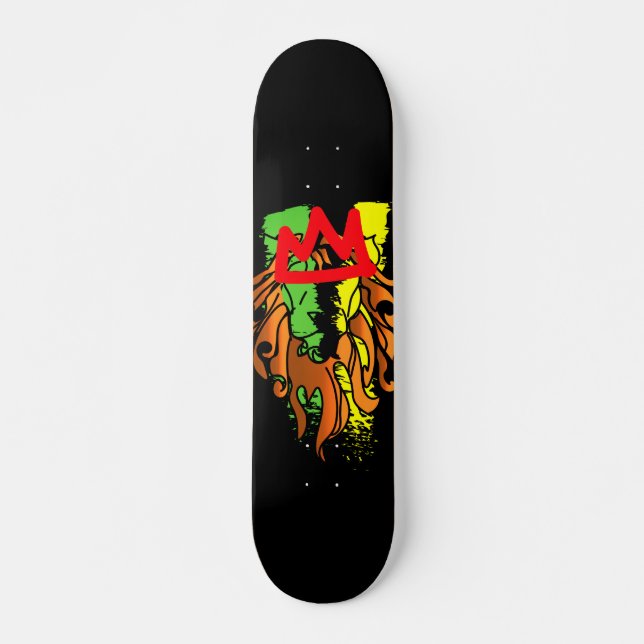 Rasta Lion Crown  Skateboard (Front)
