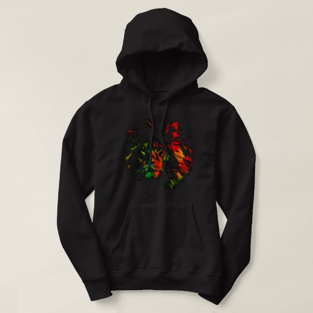 Rasta Lion Front Design Hoodie (Design Front)