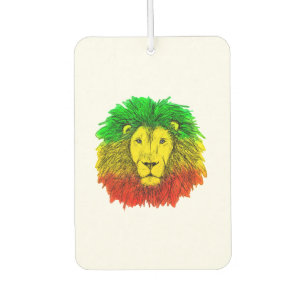 Rasta lion head red yellow green drawing Jamaica Air Freshener