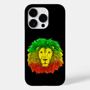 Rasta lion head red yellow green drawing Jamaica  Case-Mate iPhone 14 Pro Case