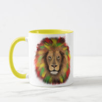 Rasta lion head red yellow green drawing Jamaica