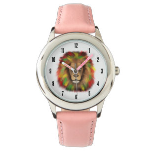 Rasta lion head red yellow green drawing Jamaica Watch