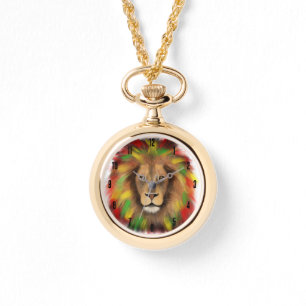 Rasta lion head red yellow green drawing Jamaica  Watch