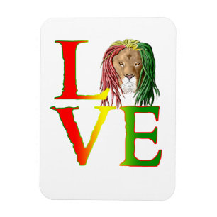 Rasta Lion Jamaican Reggae Love Magnet