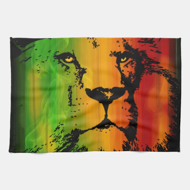Rasta Lion Kitchen Towel (Horizontal)