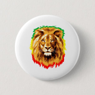 Rasta Lion of Judah 2 Inch Round Button