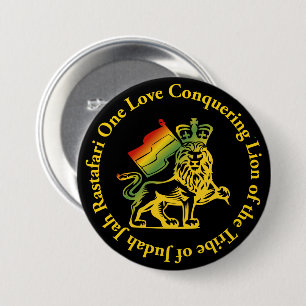 Rasta Lion of Judah Button
