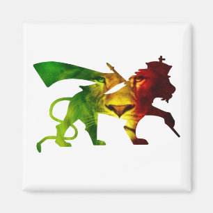 RASTA Lion of Judah   Red Gold Green Magnet