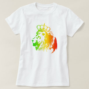 RASTA Lion of Judah   Red Gold Green T-Shirt