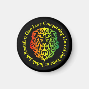 Rasta Lion Round Fridge Magnet