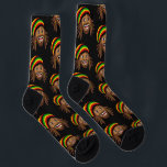 Rasta Man Reggae Patterned Socks<br><div class="desc">Reggae music fans will love these awesome socks featuring a cute,  smiling Rastafarian man</div>