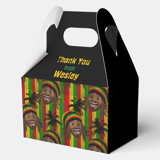 Rasta Man Thank You Birthday or Wedding Favor Box (Front)