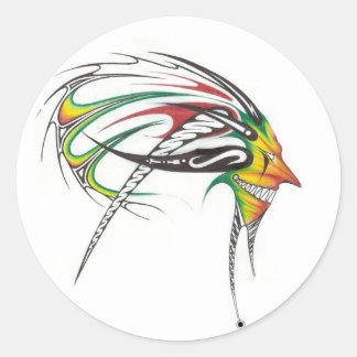 Rasta man tribal 3 inch sticker 6 pack