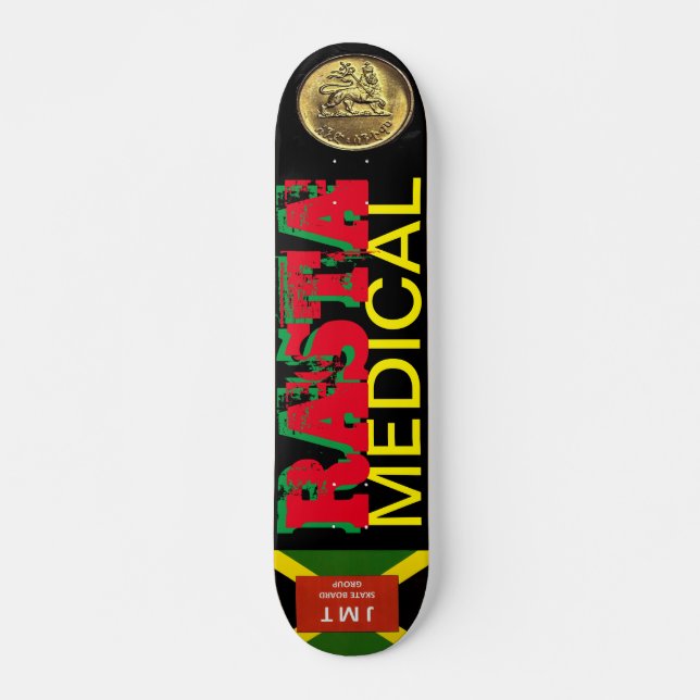 RASTA MEDICAL Skateboard, 7¾" Deck Skateboard (Front)