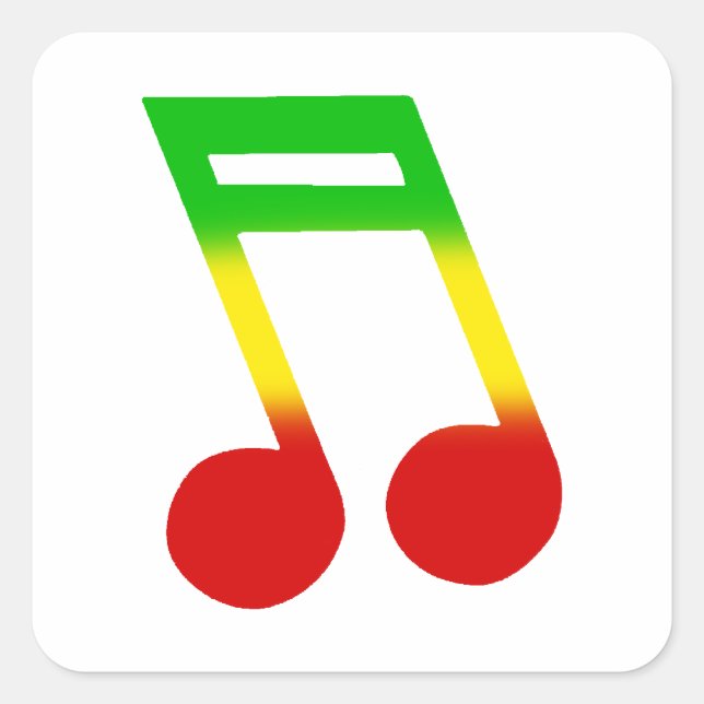 Rasta Music Note Square Sticker (Front)