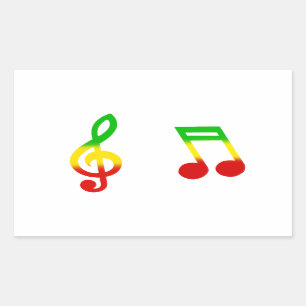 Rasta Note and Treble Clef Sticker
