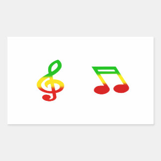 Rasta Note and Treble Clef Sticker